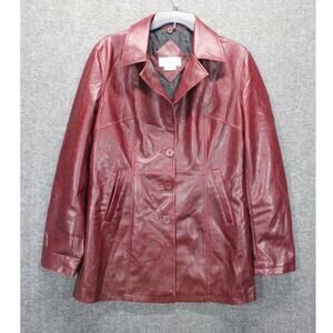 Vintage Charlotte Russe Faux Leather Jacket Dark Red Size Medium Dark Witchy